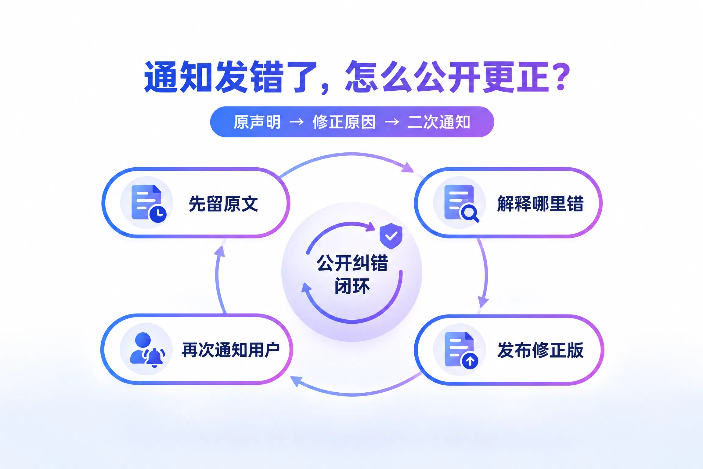 发错通知怎么公开更正？原声明、修正原因与二次通知的完整纠错流程